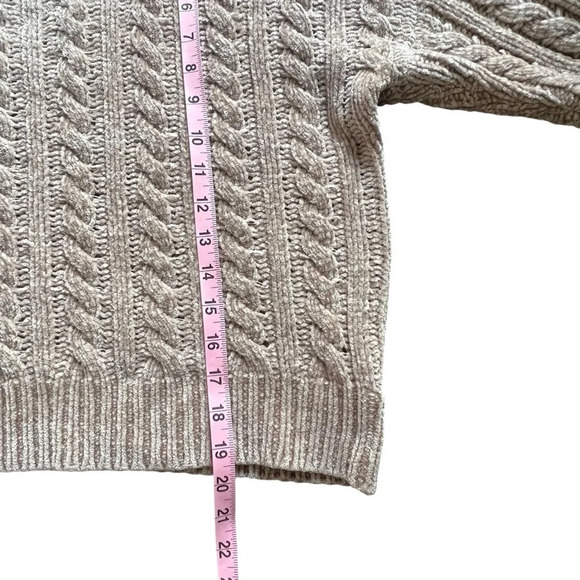 Philosophy Chunky Cable Knit Sweater Tan Size Large - Picture 8 of 9